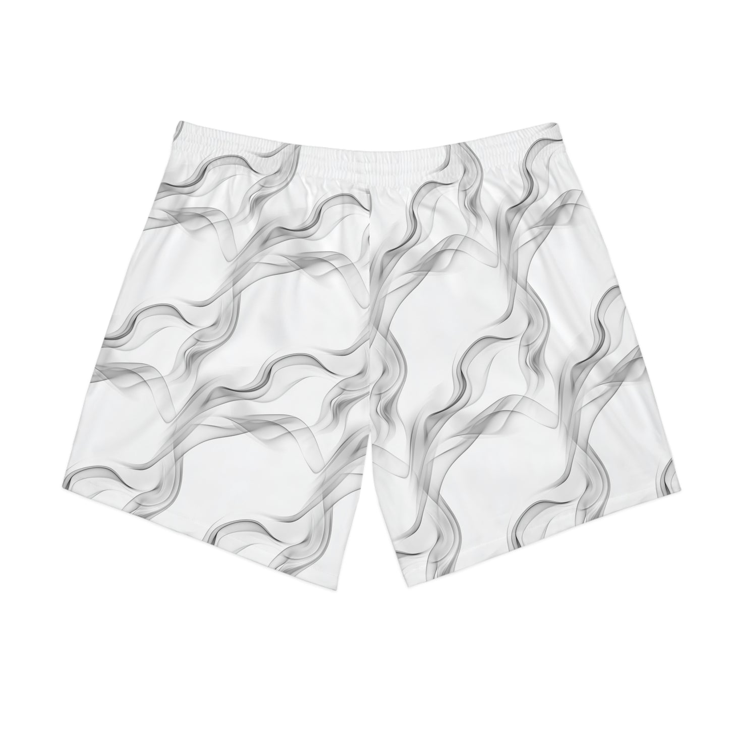 Men's Elastic Beach Shorts - Stylish Wave Design for Summer Fun