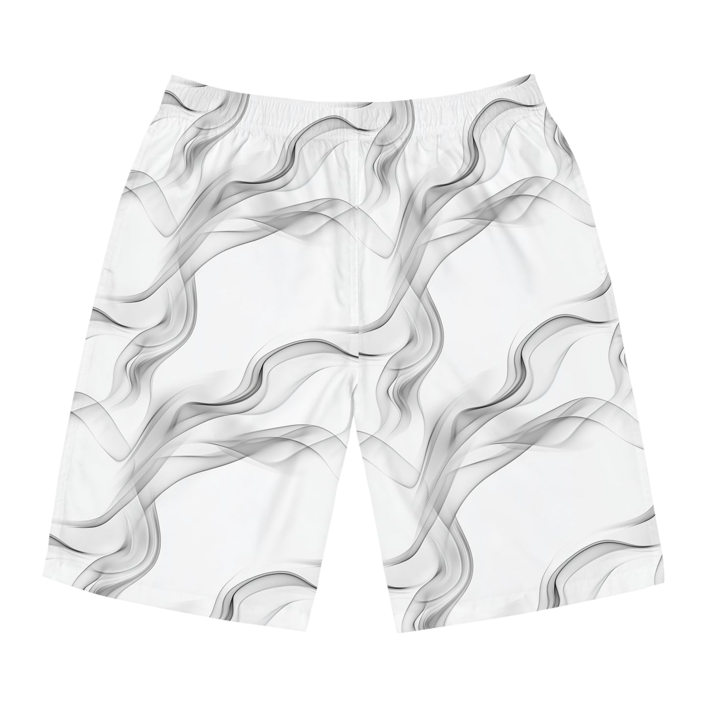 Men's Board Shorts with Abstract Flow Design - Perfect for Summer Beach Wear