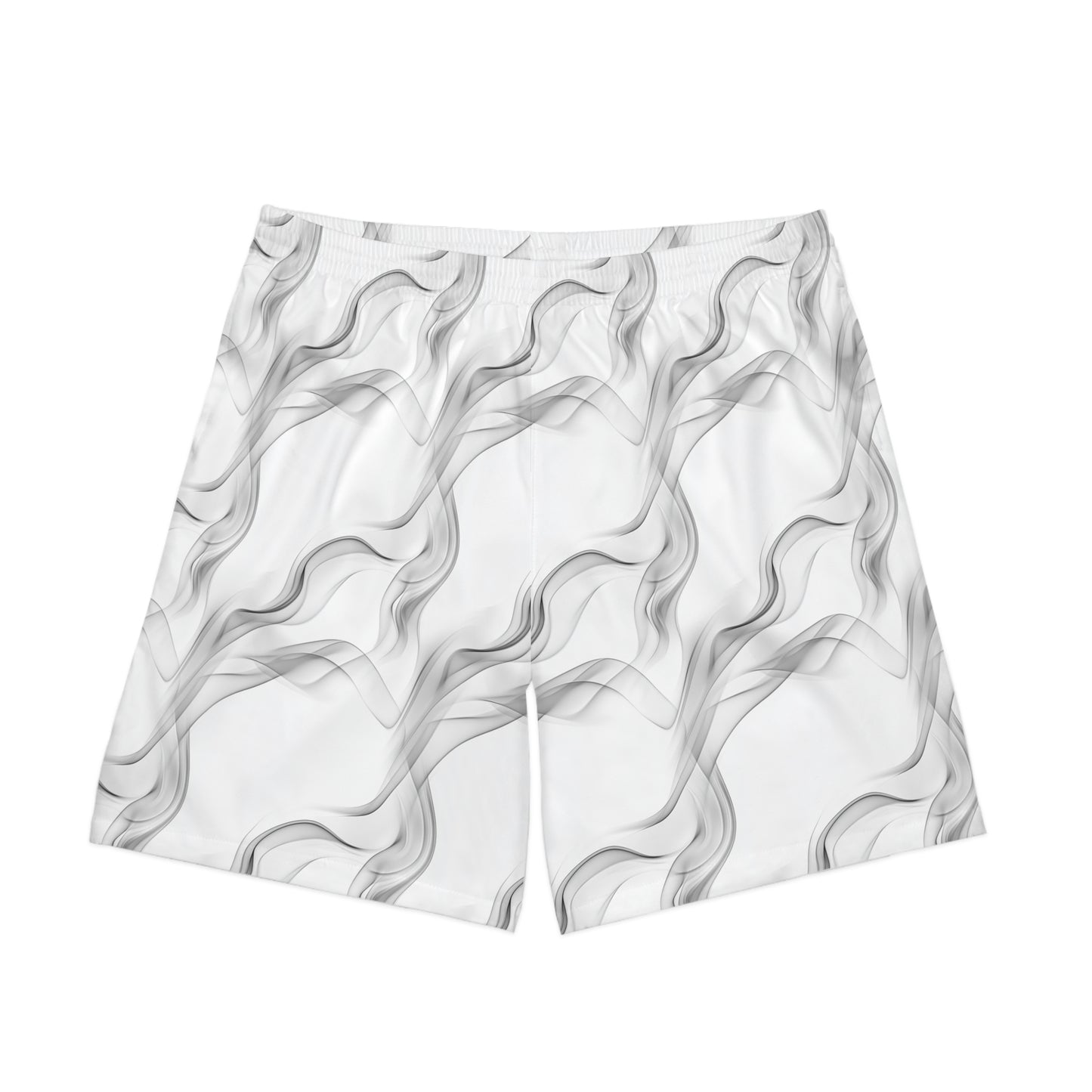 Men's Elastic Beach Shorts - Stylish Wave Design for Summer Fun